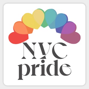 NYC Pride / / Typographic Rainbow Heart Design Sticker